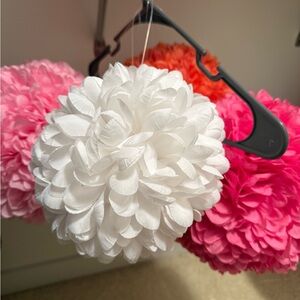 Hobby Lobby White Flower Ball- small. Qty 1